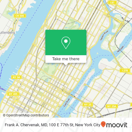 Mapa de Frank A. Chervenak, MD, 100 E 77th St