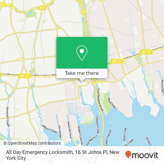 Mapa de All Day Emergency Locksmith, 16 St Johns Pl