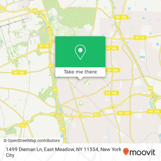 Mapa de 1499 Dieman Ln, East Meadow, NY 11554