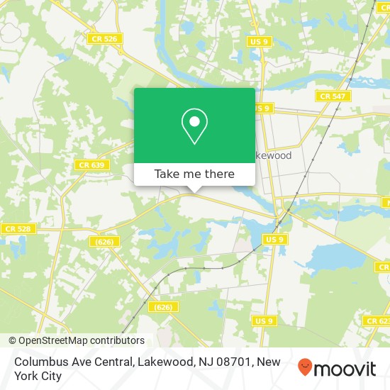 Columbus Ave Central, Lakewood, NJ 08701 map