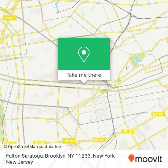 Mapa de Fulton Saratoga, Brooklyn, NY 11233