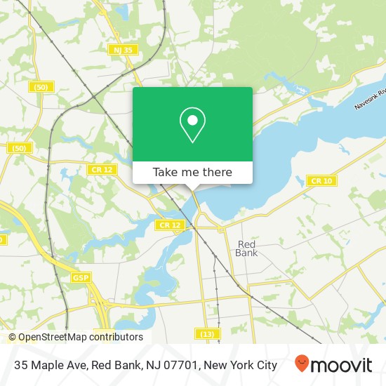 Mapa de 35 Maple Ave, Red Bank, NJ 07701