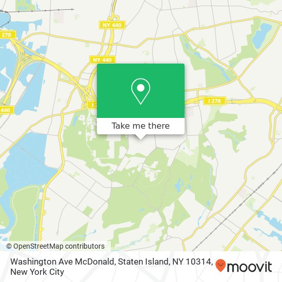 Mapa de Washington Ave McDonald, Staten Island, NY 10314