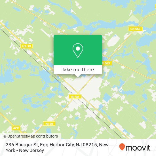 Mapa de 236 Buerger St, Egg Harbor City, NJ 08215