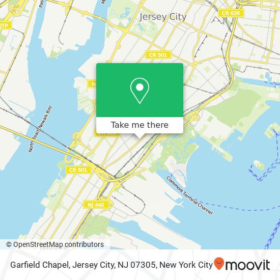 Mapa de Garfield Chapel, Jersey City, NJ 07305