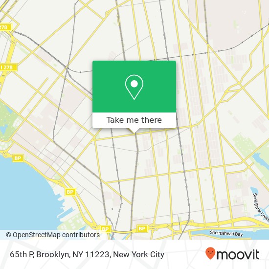 65th P, Brooklyn, NY 11223 map