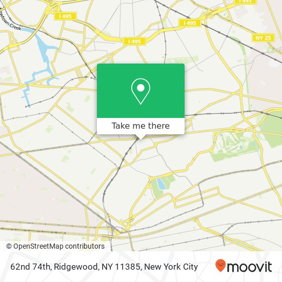 Mapa de 62nd 74th, Ridgewood, NY 11385