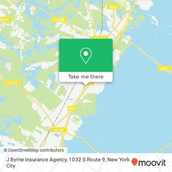 Mapa de J Byrne Insurance Agency, 1032 S Route 9