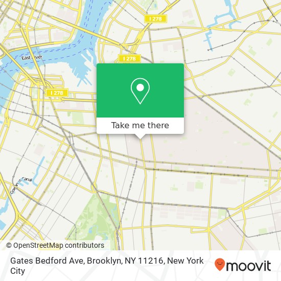 Mapa de Gates Bedford Ave, Brooklyn, NY 11216