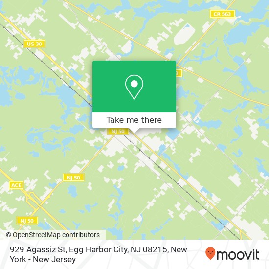 Mapa de 929 Agassiz St, Egg Harbor City, NJ 08215