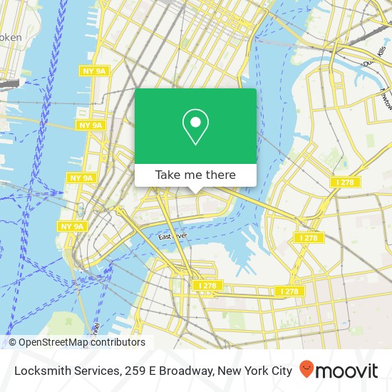 Mapa de Locksmith Services, 259 E Broadway