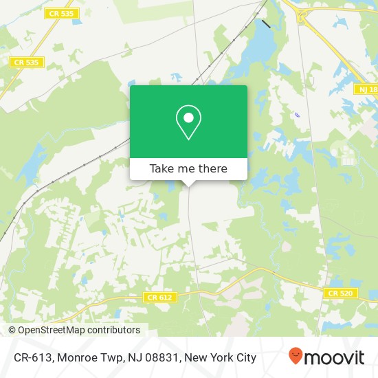 Mapa de CR-613, Monroe Twp, NJ 08831