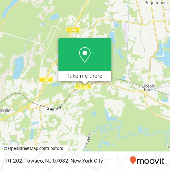 Mapa de RT-202, Towaco, NJ 07082
