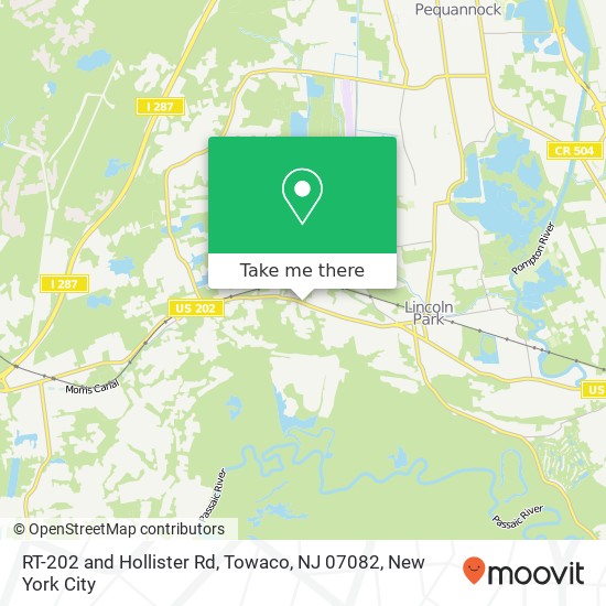 Mapa de RT-202 and Hollister Rd, Towaco, NJ 07082