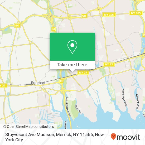 Stuyvesant Ave Madison, Merrick, NY 11566 map