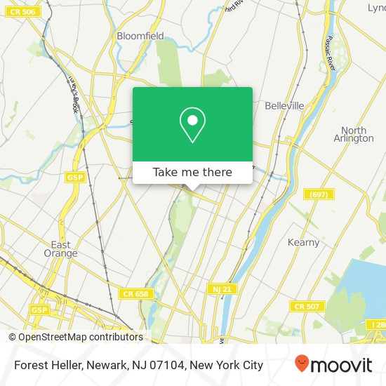 Mapa de Forest Heller, Newark, NJ 07104
