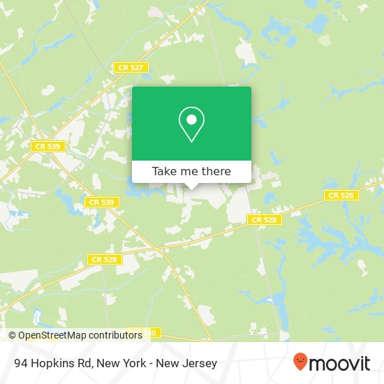 Mapa de 94 Hopkins Rd, New Egypt, NJ 08533