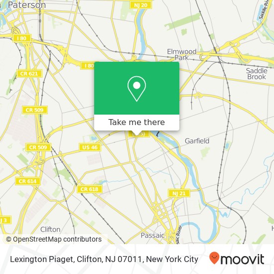 Mapa de Lexington Piaget, Clifton, NJ 07011