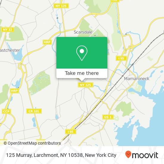 Mapa de 125 Murray, Larchmont, NY 10538