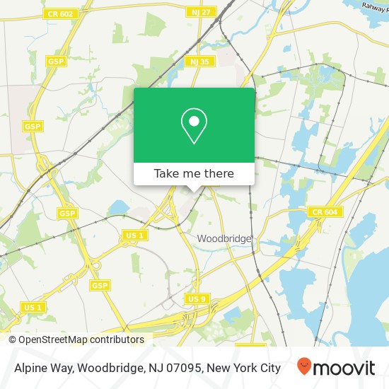 Mapa de Alpine Way, Woodbridge, NJ 07095