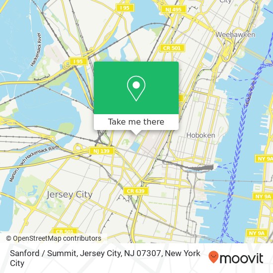Mapa de Sanford / Summit, Jersey City, NJ 07307