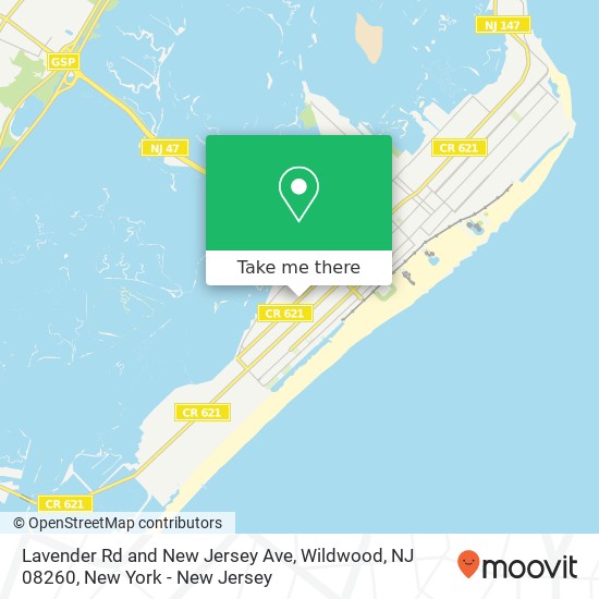 Mapa de Lavender Rd and New Jersey Ave, Wildwood, NJ 08260