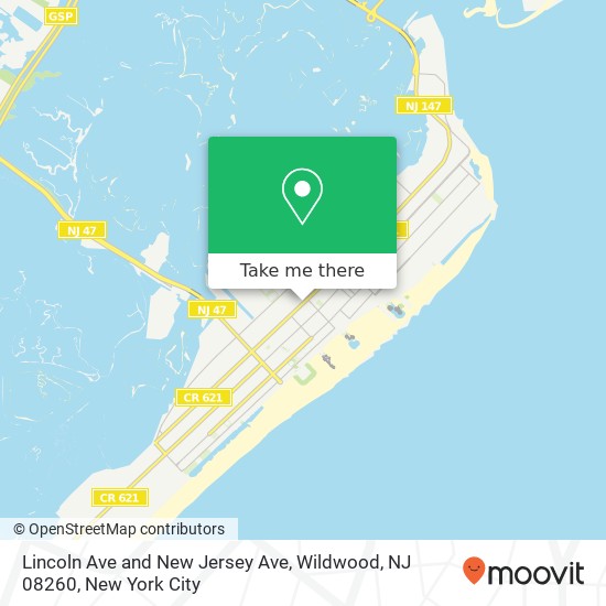 Lincoln Ave and New Jersey Ave, Wildwood, NJ 08260 map