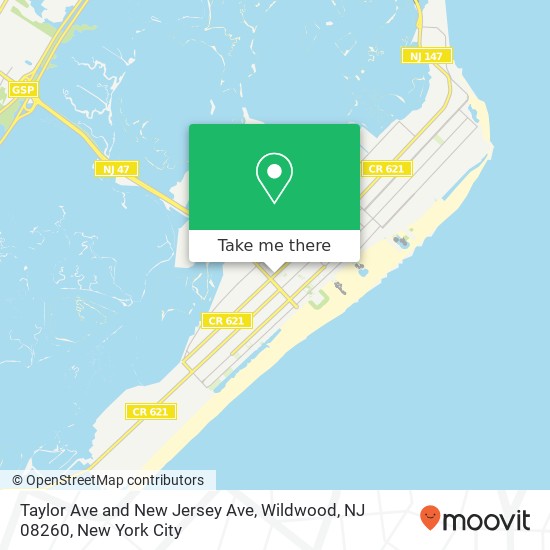 Mapa de Taylor Ave and New Jersey Ave, Wildwood, NJ 08260