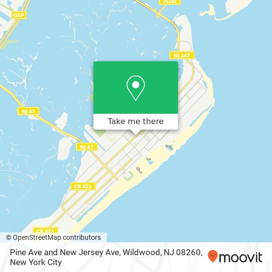 Mapa de Pine Ave and New Jersey Ave, Wildwood, NJ 08260