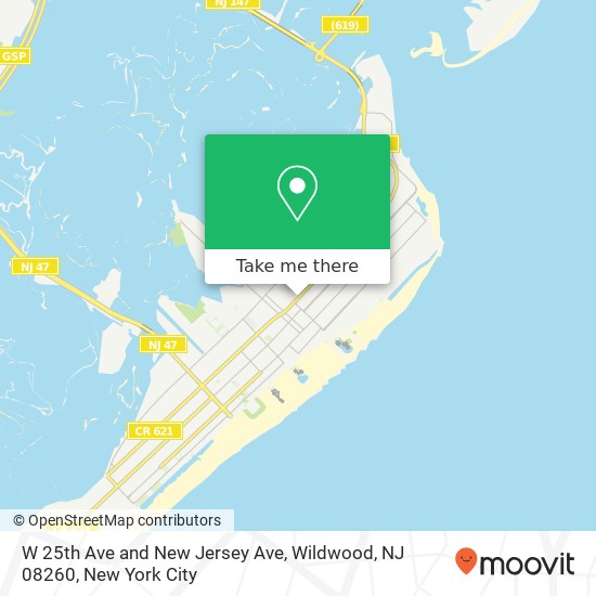 W 25th Ave and New Jersey Ave, Wildwood, NJ 08260 map