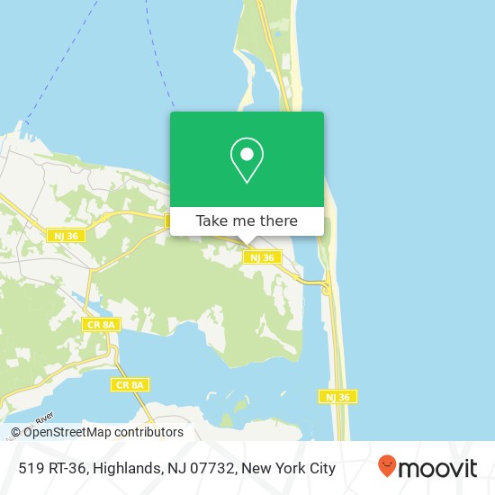 Mapa de 519 RT-36, Highlands, NJ 07732