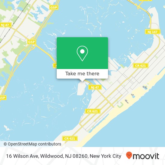 Mapa de 16 Wilson Ave, Wildwood, NJ 08260