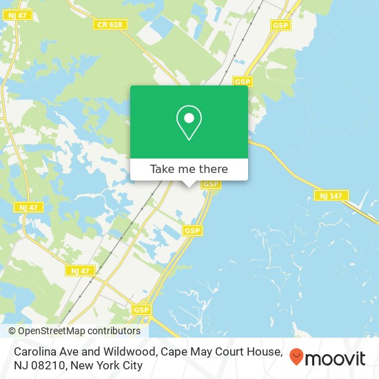 Carolina Ave and Wildwood, Cape May Court House, NJ 08210 map