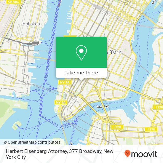 Mapa de Herbert Eisenberg Attorney, 377 Broadway