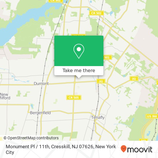 Monument Pl / 11th, Cresskill, NJ 07626 map