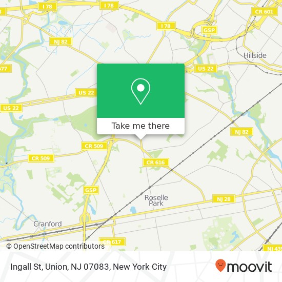 Ingall St, Union, NJ 07083 map