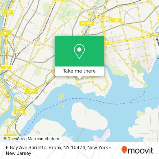 Mapa de E Bay Ave Barretto, Bronx, NY 10474