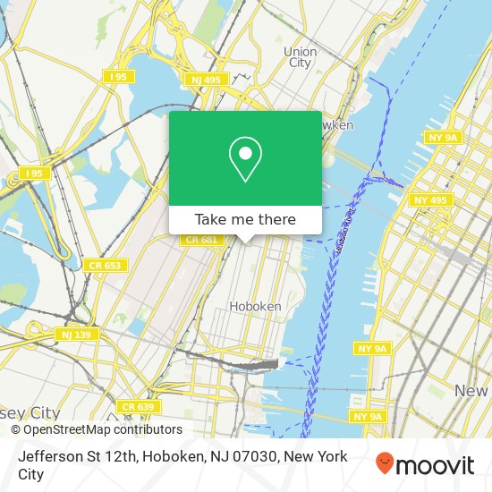 Jefferson St 12th, Hoboken, NJ 07030 map