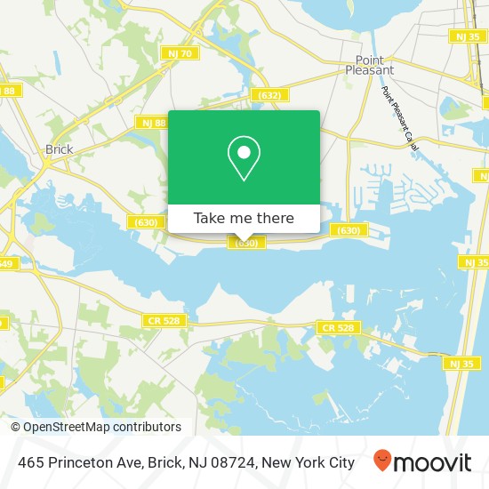 Mapa de 465 Princeton Ave, Brick, NJ 08724