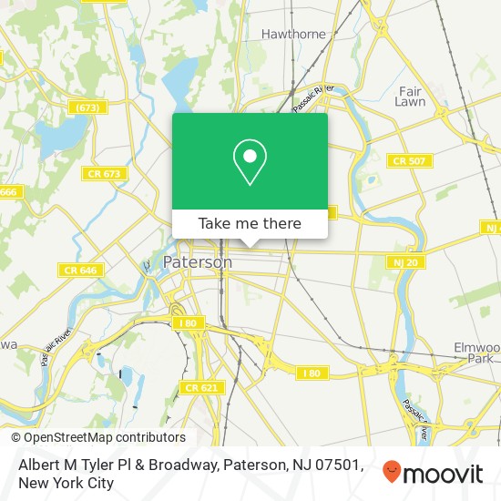 Mapa de Albert M Tyler Pl & Broadway, Paterson, NJ 07501