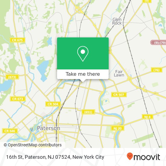 Mapa de 16th St, Paterson, NJ 07524