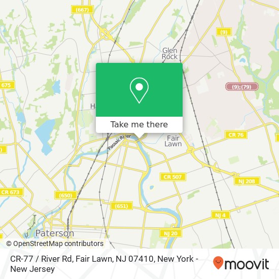 Mapa de CR-77 / River Rd, Fair Lawn, NJ 07410