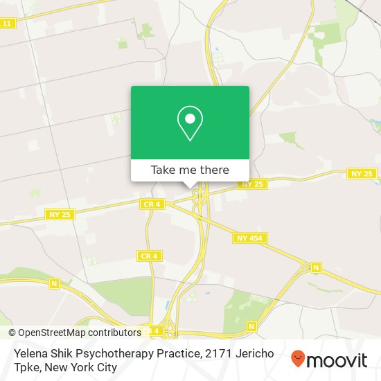 Mapa de Yelena Shik Psychotherapy Practice, 2171 Jericho Tpke