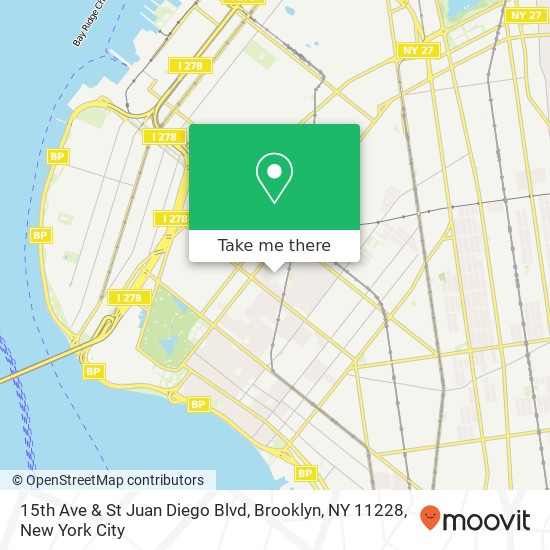 Mapa de 15th Ave & St Juan Diego Blvd, Brooklyn, NY 11228