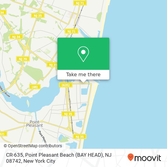 Mapa de CR-635, Point Pleasant Beach (BAY HEAD), NJ 08742