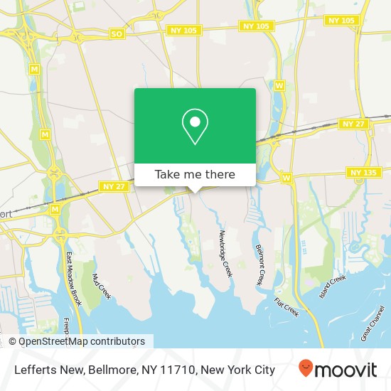 Mapa de Lefferts New, Bellmore, NY 11710