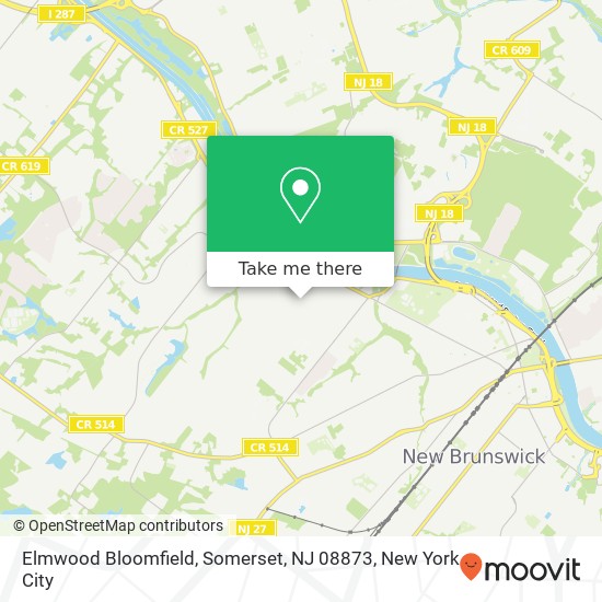 Mapa de Elmwood Bloomfield, Somerset, NJ 08873