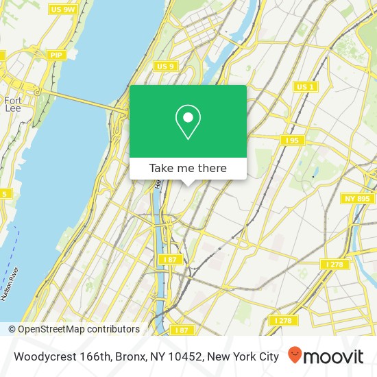 Mapa de Woodycrest 166th, Bronx, NY 10452
