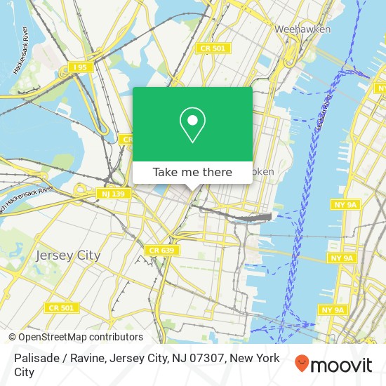 Mapa de Palisade / Ravine, Jersey City, NJ 07307