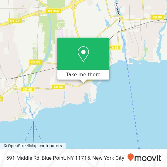 Mapa de 591 Middle Rd, Blue Point, NY 11715